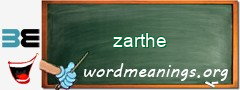 WordMeaning blackboard for zarthe